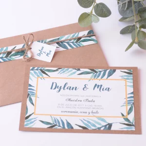 Invitacion personalizada con papel kraft