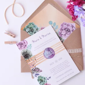 Invitacion con sobre forrado
